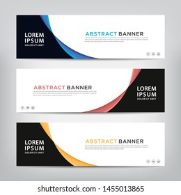 abstract wave web banner template 
with three color options, 
vector illustration