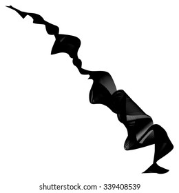 Abstract Wave White Background. Black




