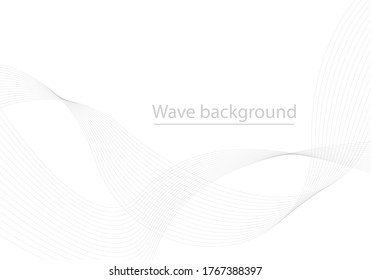 Abstract wave white background. Can be used in cover design, book design, website background, CD cover, advertising. Vector illustration.