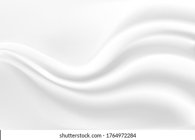 
Abstract wave white and gray tone background. Silk Milk Satin