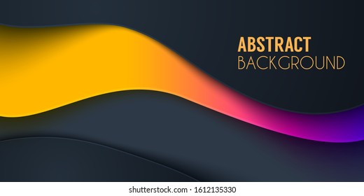 Abstract waved background. Fluid shapes composition. Template for cover, poster designs