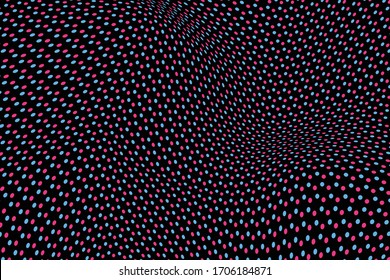 ABSTRACT WAVED DOTS. FUTURISTIC PARTICLES WAVE. DIGITAL BACKGROUND
