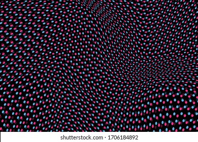 ABSTRACT WAVED DOTS. FUTURISTIC PARTICLES WAVE. DIGITAL BACKGROUND