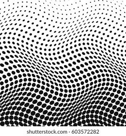 abstract waved dots halftone effect. vector background