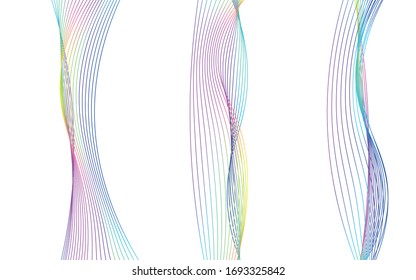 Abstract waved lines. Colorful dynamic stripes