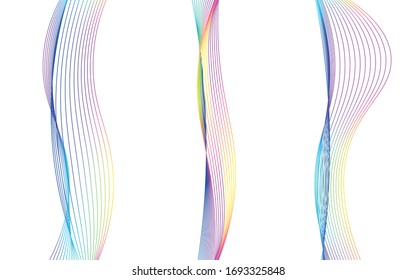 Abstract waved lines. Colorful dynamic stripes