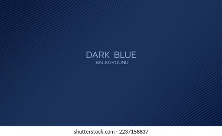 Abstract waved lines pattern on dark blue background, Warped diagonal striped or curved twisted slanting business card luxury feeling.