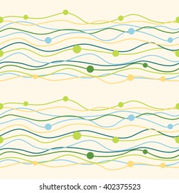 Abstract waved lines vector seamless pattern