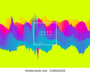 Abstract waveform background. 3d technology style. Vector illustration with sound waves.