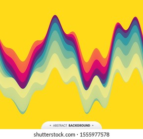 Abstract waveform background. 3d technology style. Vector illustration with sound waves.