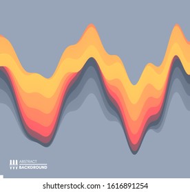 Abstract waveform background. 3d technology style. Vector illustration with sound waves.