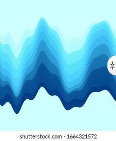 Abstract waveform background. 3d technology style. Vector illustration with sound waves.