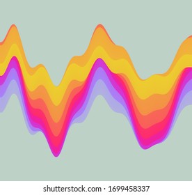 Abstract waveform background. 3d technology style. Vector illustration with sound waves.