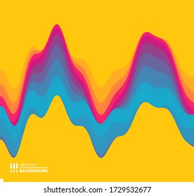 Abstract waveform background. 3d technology style. Vector illustration with sound waves.