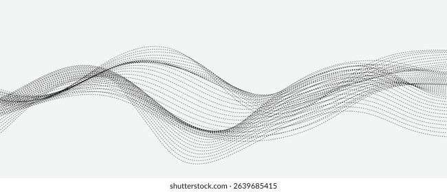 Abstract Waveform Dotted Vector Lines
