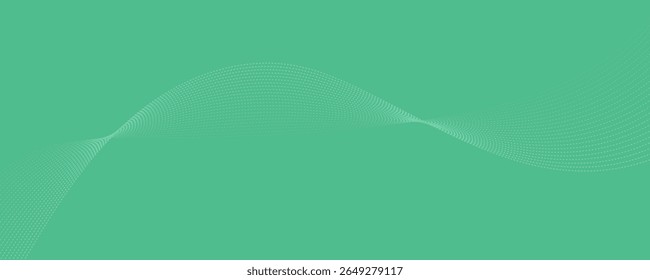 Abstract Waveform Flowing Lines on a Green Canvas