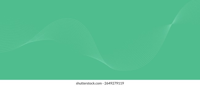 Abstract Waveform Flowing Lines on a Green Canvas