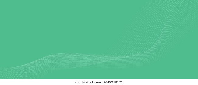 Abstract Waveform Flowing Lines on a Green Canvas