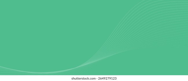 Abstract Waveform Flowing Lines on a Green Canvas