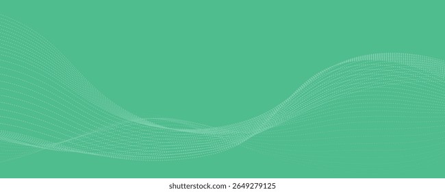 Abstract Waveform Flowing Lines on a Green Canvas