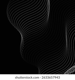 Abstract Waveform of Glowing Dots circular halftone dots vector illustration. Good for banner, poster, greeting card, party card, invitation, template, advertising, campaign, and social media.