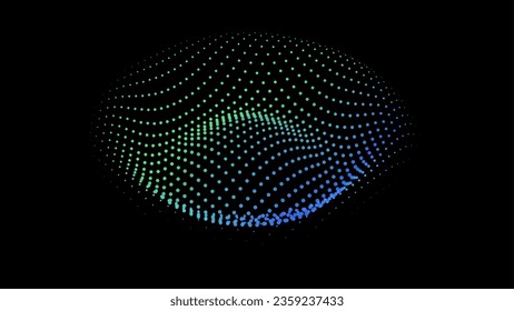 Abstrakte Wellenform-Netzpulsations-Loch-Punkte-Knoten Banner-Resilienz Strom Big-Datentechnologie