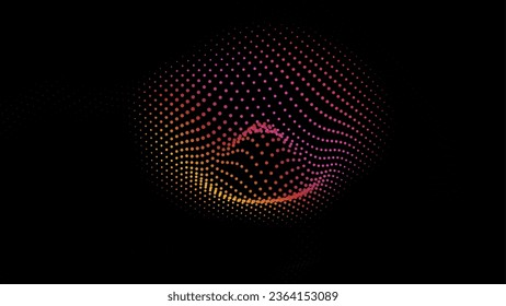Abstrakte Wellenform-Netzpulsations-Loch-Punkte-Knoten Banner-Resilienz Strom Big-Datentechnologie