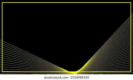 Abstract  waveform white line on black with frame on black background.Vector graphic illustration.
