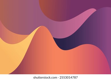 Abstract Wave-Like Artwork with Warm and Cool Gradient Tones  

