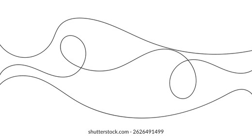 Abstract Wave-Like Lines with Intertwined Circles.A minimalist design featuring flowing, wavy lines that intertwine and create subtle, organic shapes.