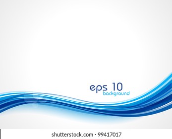 Abstract waves background in blue color, isolated on white.  EPS 10. Can be used for flyers and corporate presentations.