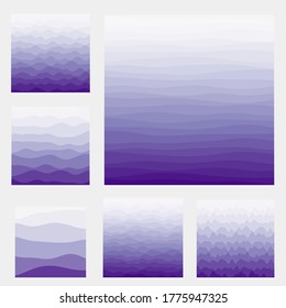 Abstract waves background collection. Curves in purple colors. Classy vector illustration.