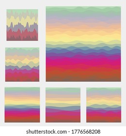 Abstract waves background collection. Curves in accent colors. Creative vector illustration.