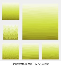 Abstract waves background collection. Curves in lime colors. Neat vector illustration.
