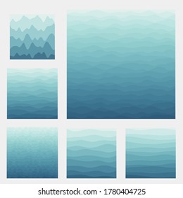 Recopilación de fondo de ondas abstractas. Curvas en color de piel. Impresionante ilustración vectorial.