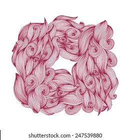 Abstract waves background. Color of the year 2015. Marsala