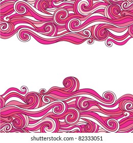 Abstract waves background, colorful abstract hand drawn curly design