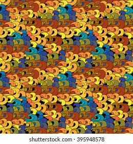 Abstract waves background. Colorful Vector seamless pattern.