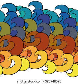 Abstract waves background. Colorful Vector seamless pattern.