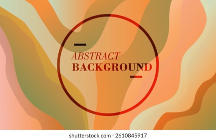 Abstract waves background with dark green and orange gradient. 