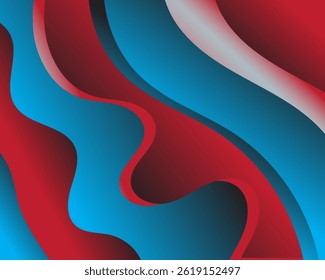 Abstract waves background design red blue and white gradient modern art wallpaper illustration design art