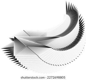 abstract waves background, geometric dynamic halftone lines pattern, vector design element