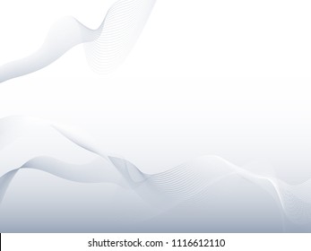 Abstract waves background, grey color gradient, vector