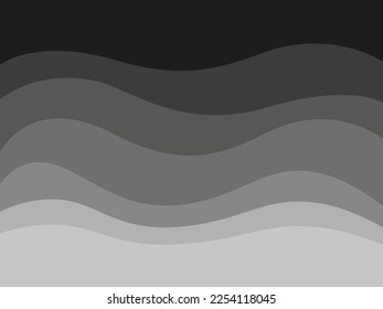 El fondo de las ondas abstractas. Colores de olas de escala gris. Plantilla de diseño - Fondo de líneas de curva suavizadas eps10