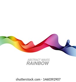 Abstract waves background, rainbow waved lines for brochure, website, flyer design. Transparent rainbow lines
