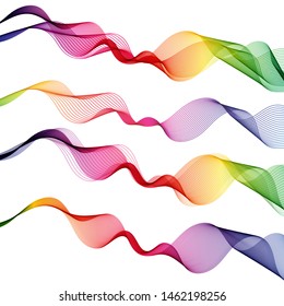 Abstract waves background, rainbow waved lines for brochure, website, flyer design. Transparent rainbow lines