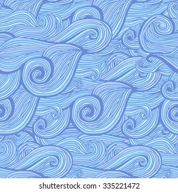 Abstract waves background - seamless vector pattern