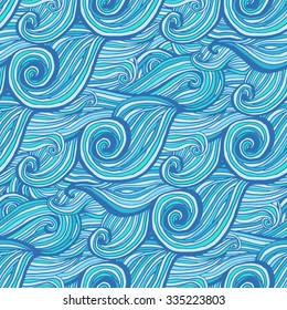 Abstract waves background - seamless vector pattern