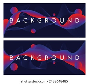 Abstract waves background set for website banners and other ads purpose