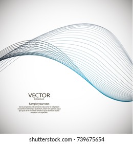 Abstract wave's background. Vector dynamic  illustration with lines.